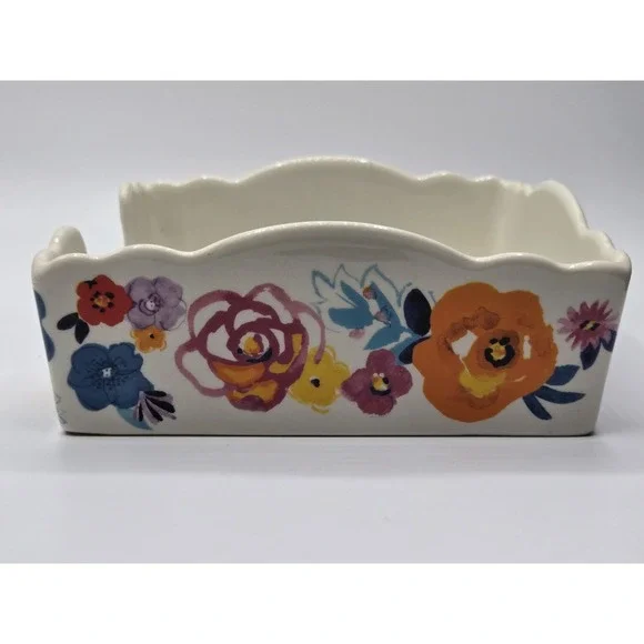 Pioneer Woman Flea Market Floral Collection Ceramic Napkin Tray Farmhouse EUC - Picture 4 of 8